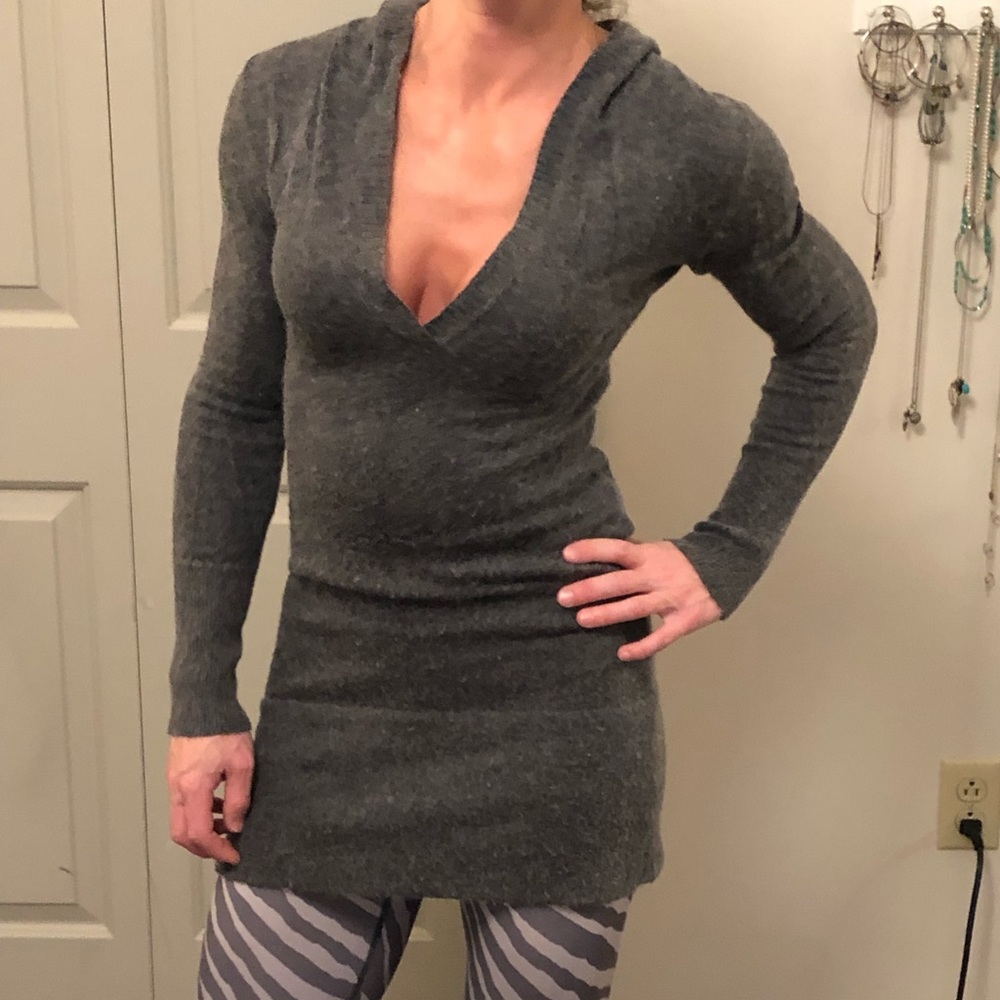 BCBG Maxazria long angora & wool sweater